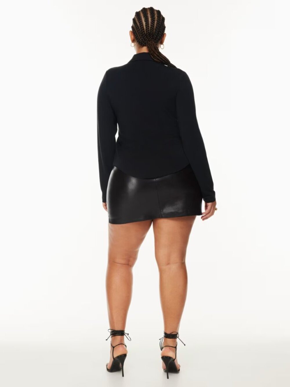 Aritzia WILFRED Pose Black Lyocell Jersey Button Front Shirt, Size XS - Picture 16 of 16